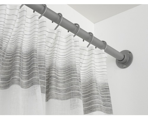 Duschvorhangstange mit Duschvorhang und Ringen