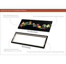 Leinwandbild 77x27 cm mit Gemüse-Motiv, Vorder- und Rückseite dargestellt