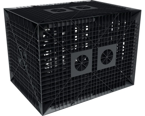 Schwarzer Kunststoff-Regenwassertank zur Gartenbewässerung