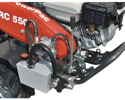 Detailansicht einer Motorhacke PowerPac RC 550 mit Hydrauliksystem