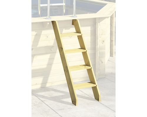 Holzpoolleiter mit vier Stufen
