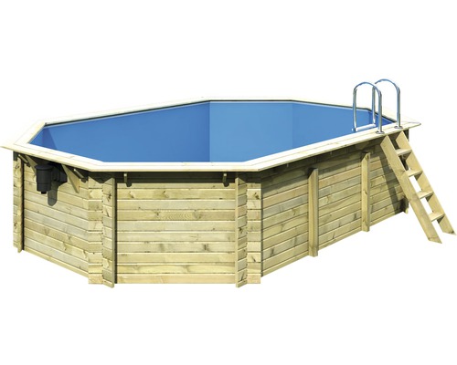 Holzpool mit Leiter und Filtersystem