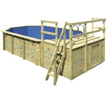 Holzpool mit Leiter und Plattform