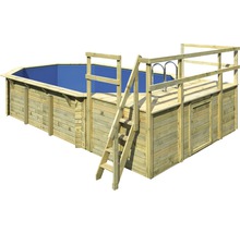 Holzpool mit Leiter und Plattform