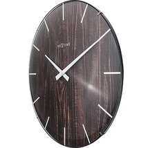 Wanduhr Edge-Wood-Dome Kunststoff braun Ø 35 cm