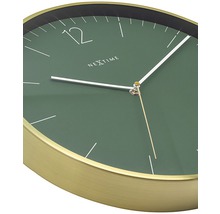 Nextime Wanduhr mit goldenem Rahmen und grünem Zifferblatt