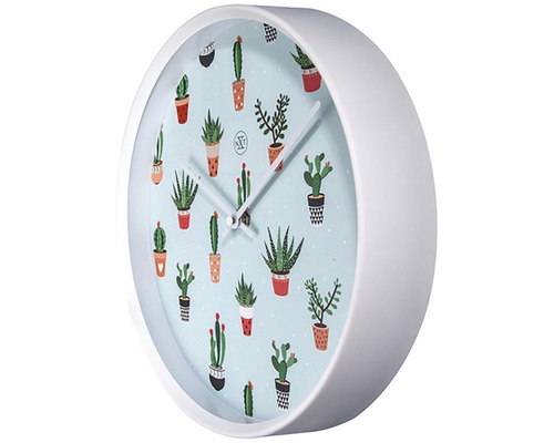 Wanduhr mit Kakteenmuster