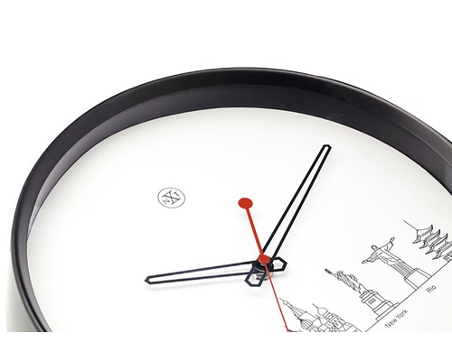 Wanduhr mit Weltstadt Motiven