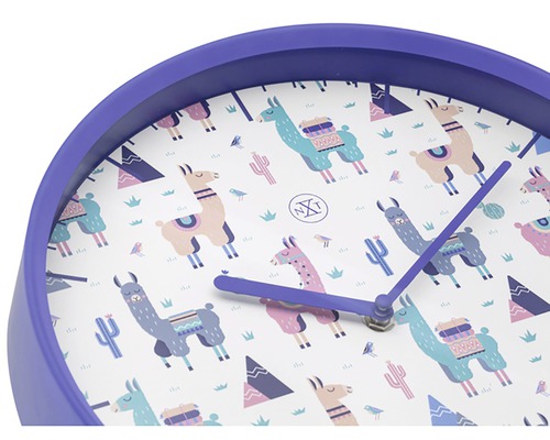 Wanduhr mit Lama Muster