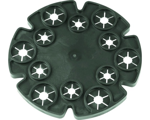 Rundes Aufbewahrungstablett mit zwölf Aussparungen zur Organisation