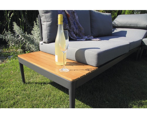 Gartensitzgruppe mit Flasche und Glas