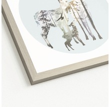 Gerahmtes Poster mit Hirschmotiv und Walddruck