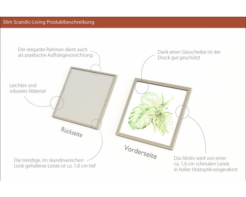 Bilderrahmen mit Pflanzenmotiv, Vorder- und Rückseite.