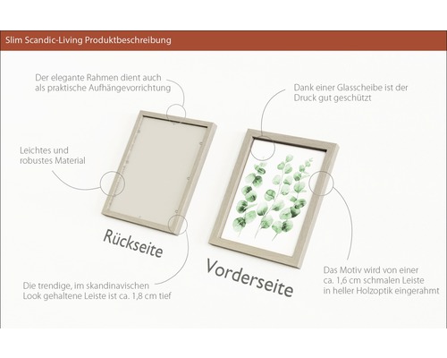 Bilderrahmen mit Pflanzenmotiv, Vorder- und Rückseite.