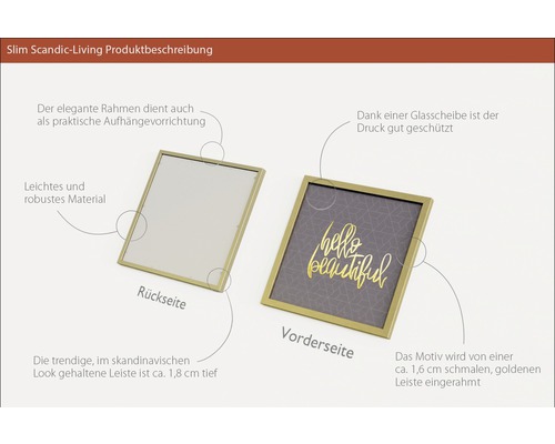 Goldener Bilderrahmen von Vorder- und Rückseite