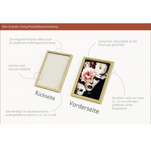 Bilderrahmen mit schmaler, goldener Leiste, Vorder- und Rückseite