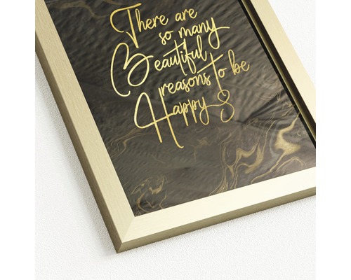 Dekorativer Bilderrahmen mit der Aufschrift: Es gibt so viele schöne Gründe, glücklich zu sein