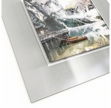 Wandbild mit Bergsee-Motiv auf Metall