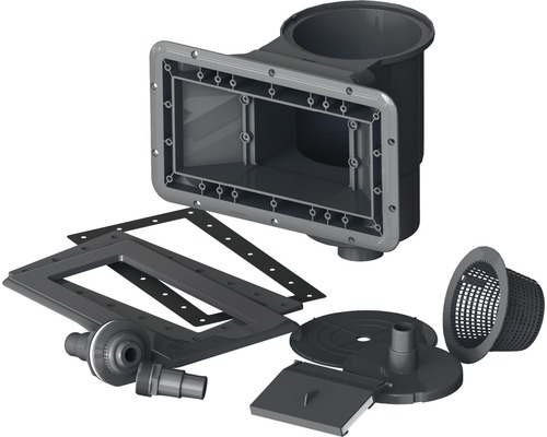 Pool Skimmer mit verschiedenen Komponenten