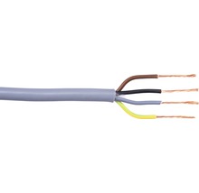 Mehradriges Kabel mit grauem Mantel und freiliegenden Kupferdrähten
