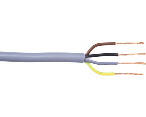 Schlauchleitung Ölflex Classic 4G0 0,75 mm² grau 10 m Mehradriges Kabel mit grauem Mantel und freiliegenden Kupferdrähten