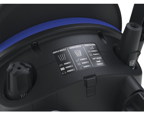 Symbole auf einem Hochdruckreiniger zur Einstellung des Düsentyp und der Leistungsstufe