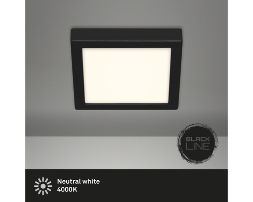 Schwarze LED Deckenleuchte mit neutralweißem Licht