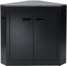 Eckunterschrank mit zwei Türen und Steinplatte