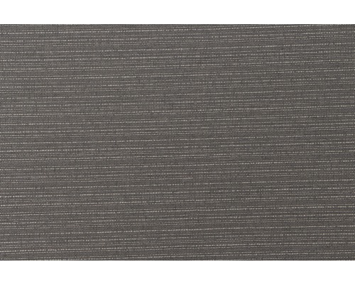 Nahaufnahme eines grauen Textilgewebes mit feiner horizontaler Struktur