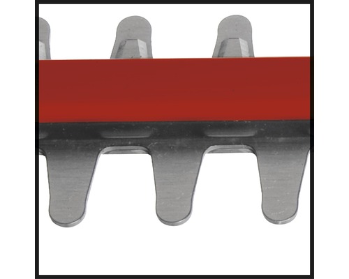 Detailaufnahme eines Heckenscherenmessers.