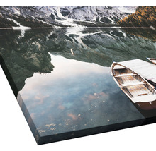 Leinwandbild mit Bergsee und Booten