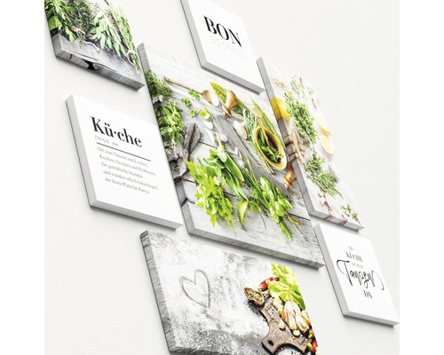 Mehrteiliges Wandbild mit Küchendekor