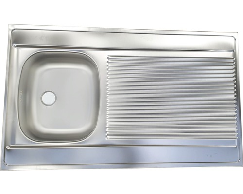 Spülbecken aus Edelstahl mit Abtropffläche