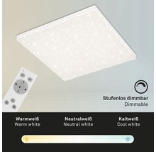LED Panel dimmbar CCT 38W 3800 lm 3000- 6500 K 59,5x59,5 cm Frameless weiß + Sternenhimmel + Fernbedienung