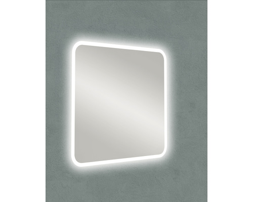 Quadratischer Spiegel mit LED Beleuchtung für das Badezimmer