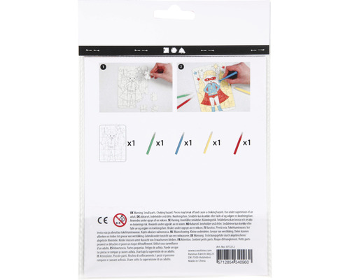 Ausmalpuzzle im Paket mit Stiften