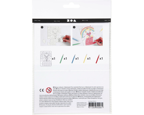 Malpuzzle mit vier Farbstiften