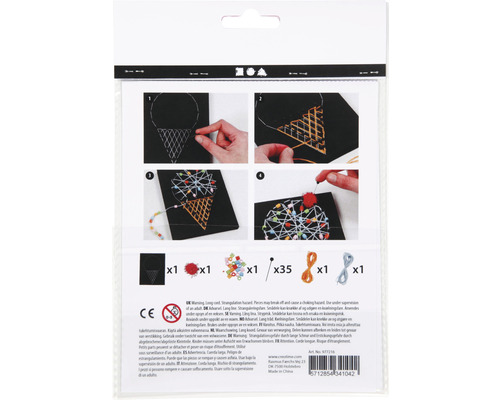 Bastelset zum Erstellen eines Eiswaffel-Motivs mit Fäden, Nadeln und Perlen