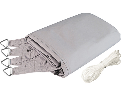 Graues Sonnensegel mit Spannseilen