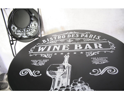 Bistrotisch mit Weinbar-Motiv