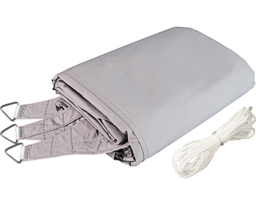 Graues Sonnensegel mit Seil