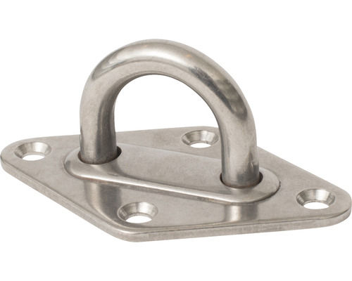 Edelstahl Deckenhaken mit quadratischer Montageplatte