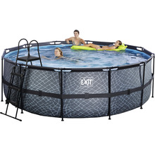 Aufstellpool mit Leiter und Badegästen