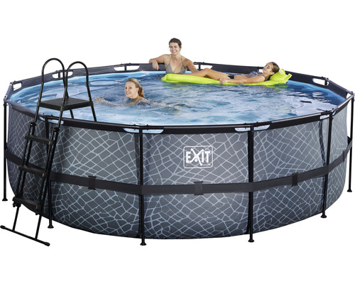 Aufstellpool mit Leiter und Badegästen