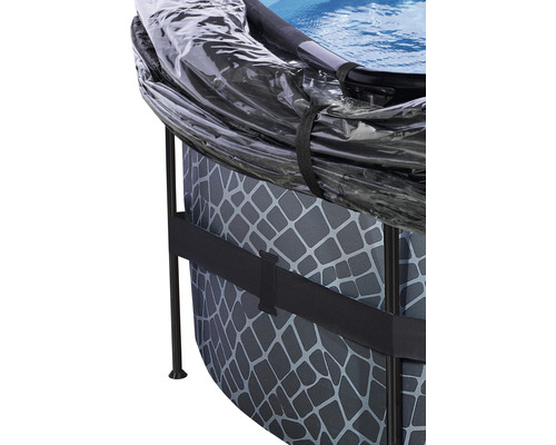 Detailansicht eines Aufstellpools mit Abdeckung