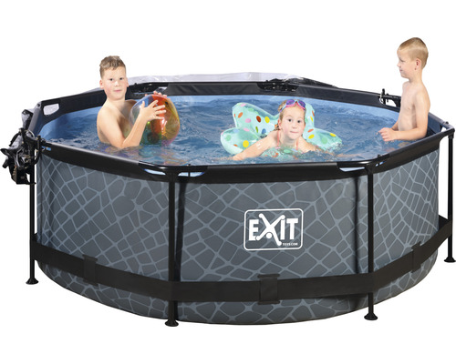 Aufstellpool mit spielenden Kindern im Wasser