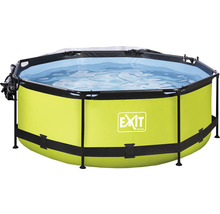 Aufstellpool Framepool-Set EXIT Lime rund Ø 244x76 cm inkl. Kartuschenfilteranlage & Abdeckung grün