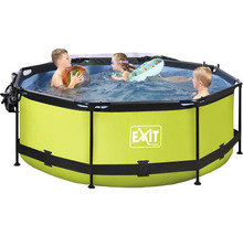 Aufstellpool Framepool-Set EXIT Lime rund Ø 244x76 cm inkl. Kartuschenfilteranlage & Abdeckung grün