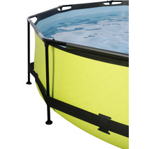 Detailansicht eines Frame Pools mit Stahlrahmen und Poolfolie
