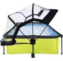 Rechteckiger Framepool mit transparenter Poolüberdachung